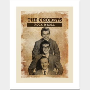 Vintage Old Paper 80s Style The Crickets /// Rock n ROLL Posters and Art